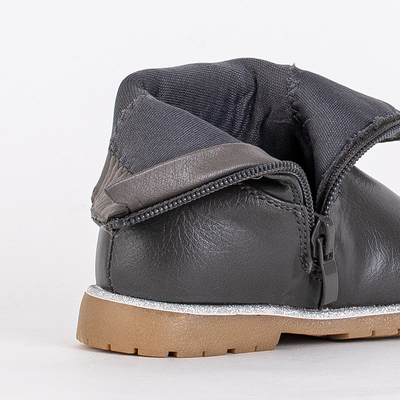 Mergaičių pilki batai su dekoratyviniu Nokimi-Shoes batviršiu