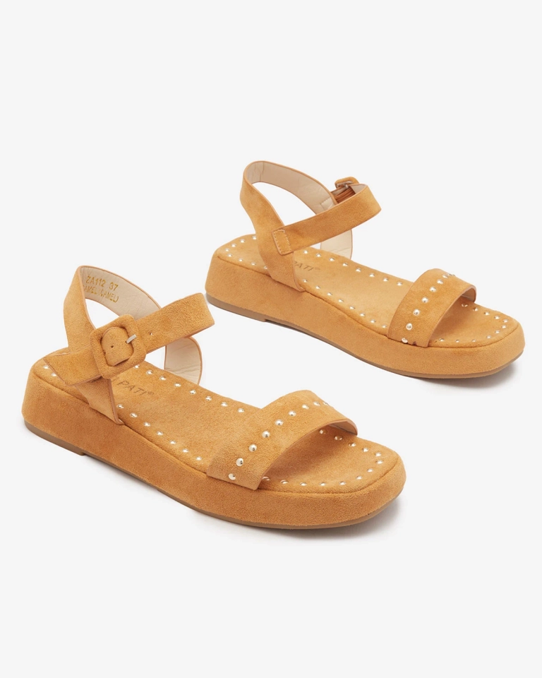 Rudi moteriški sandalai su akmenukais Franssia - Avalynė