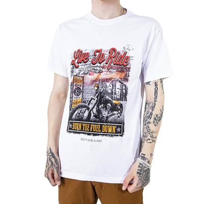 Белая мужская хлопковая футболка с принтом