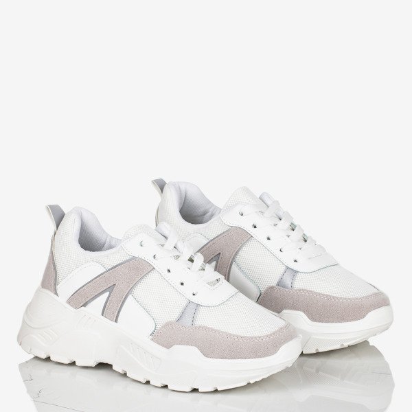 Białe sneakersy damskie z odblaskiem Ariana - Obuwie