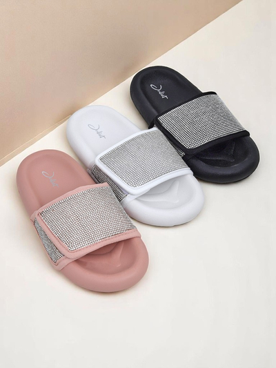 Royalfashion Женские шлепанцы на плоской подошве Sparkle Step