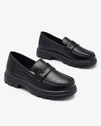 Женские мокасины из экокожи черного цвета Raffiv- Footwear