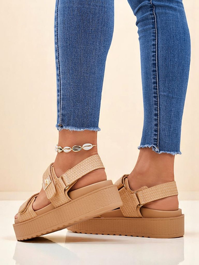 Royalfashion Women's Platform Sandals Beige Lavinia - comfortable summer