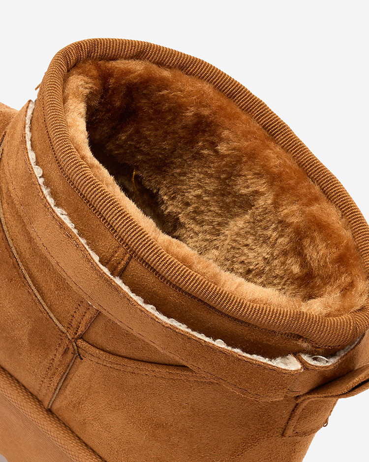 Royalfashion Šviesiai rudi moteriški batai a'la sniego batai su ornamentu Parisela