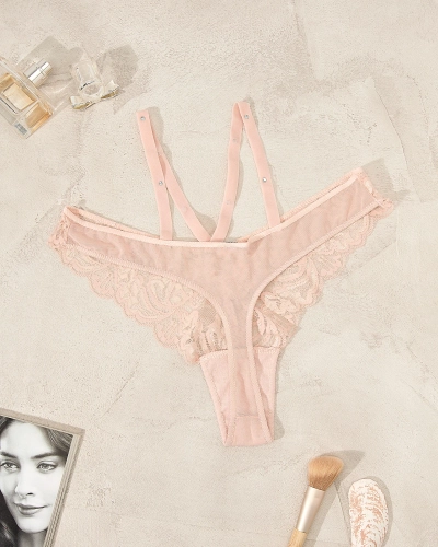 "Royalfashion" Nėriniuotos šviesiai rožinės spalvos moteriškos kelnaitės