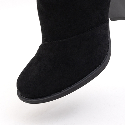 Royalfashion Черные женские сапоги с вырезами Plinara