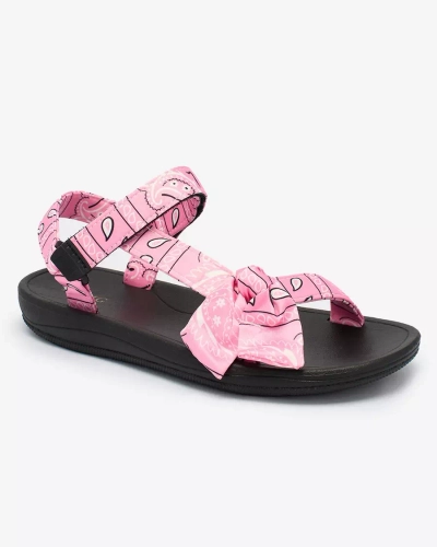Royalfashion Розовые женские сандалии с бантом Oyall
