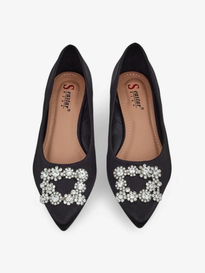 Royalfashion Женские балетки из сатина с пряжкой Legant