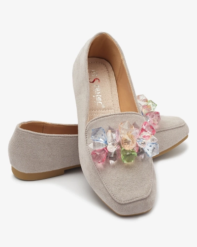 Серые мокасины из эко-замши для женщин Gepossa- Footwear