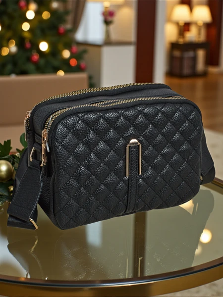 Dygsniuota maža moteriška rankinė iš eko odos Corinne