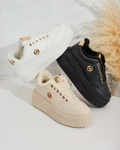 Royalfashion Pašiltintos moteriškos basutės su kailiu Sofi