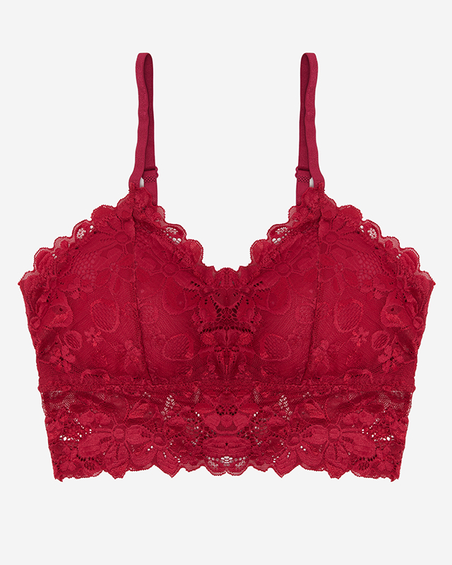 Bordo spalvos bralette liemenėlė su nėriniais - Apatiniai rūbai