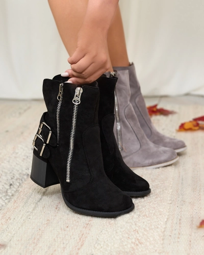 Royalfashion Женские черные ботинки с украшением Feirrgo