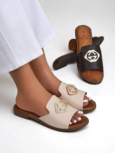 Royalfashion Женские шлепанцы на плоской подошве Goldie Spark