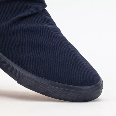 OUTLET Высокие женские кроссовки темно-синего цвета Riren - Обувь