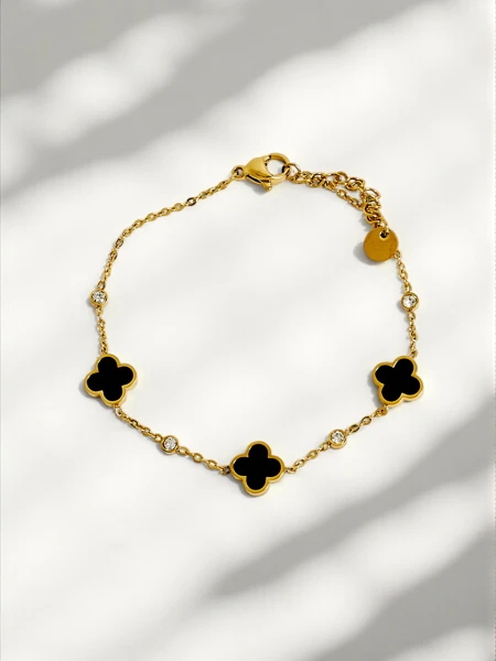 Aurelia Bianca apyrankė su gėlėmis, padengta auksu