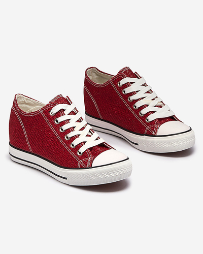 Красные женские кеды на скрытом якоре с блестящей нитью Seggat- Footwear