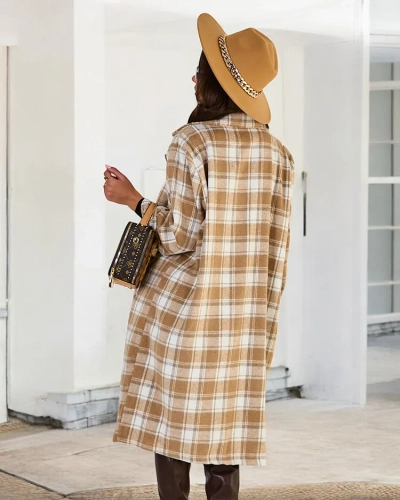 Royalfashion Moteriškas languotas paltas