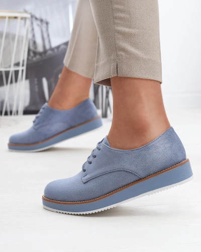 Синие женские полуботинки на шнуровке a'la oxfords Oksila - Обувь