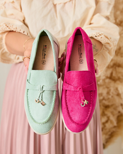 Royalfashion Fuchsia женские мокасины с нежным украшением Classic Lux