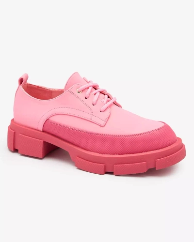 Royalfashion Pink Moteriški matiniai pusbačiai su tvirtu padu Trendy Chunky