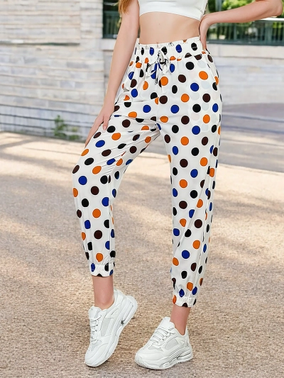 Royalfashion Женские брюки из ткани в горошек