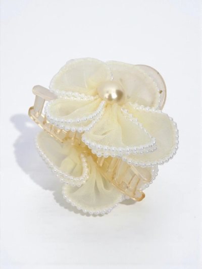 Royalfashion Hair Clip wit' Pearls 'n' Tulle Flower