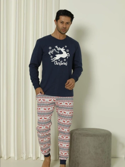 Royalfashion Рождественские мужские хлопковые пижамы 2-piece С Рождеством