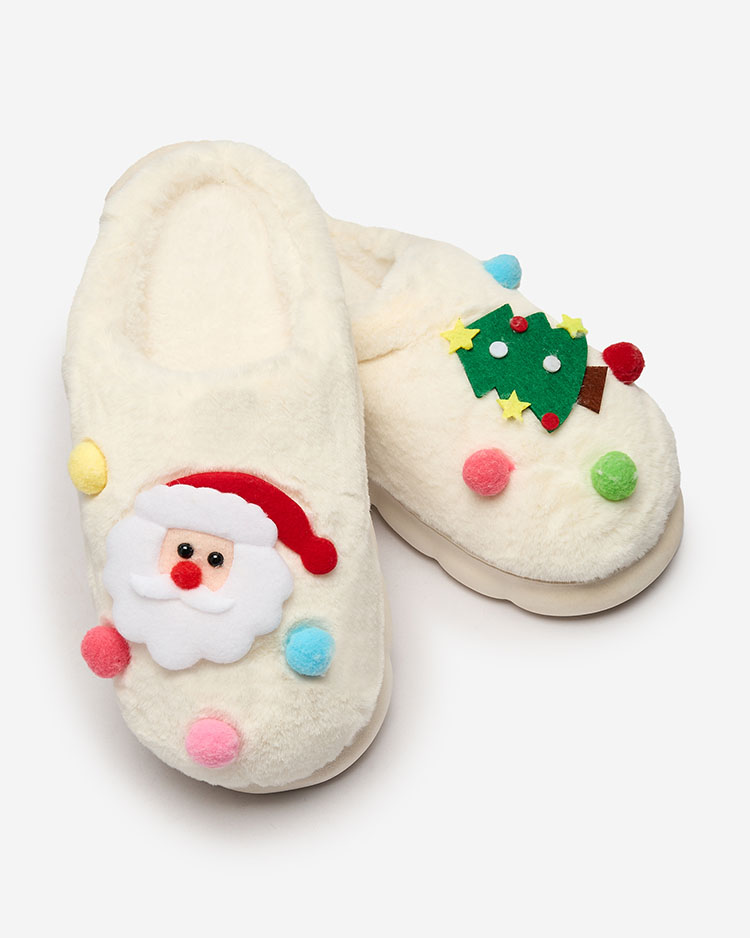 Рождественские женские тапочки Royalfashion белого цвета Fertemse