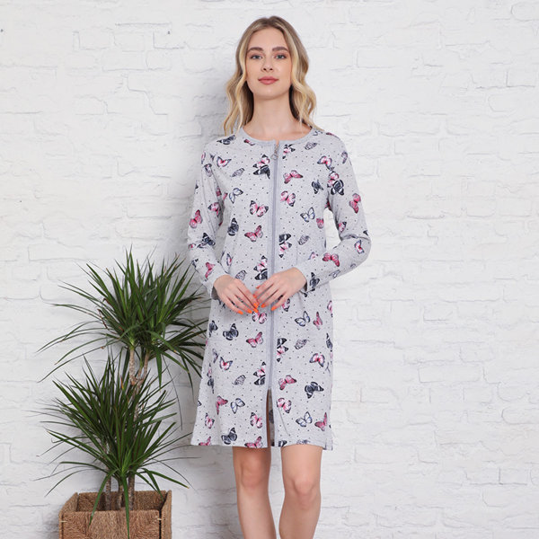 Pilki naktiniai marškiniai su drugelių piešiniu - Apranga