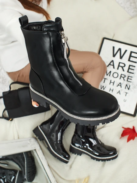 Женские черные кожаные элегантные ботинки Luna на осень