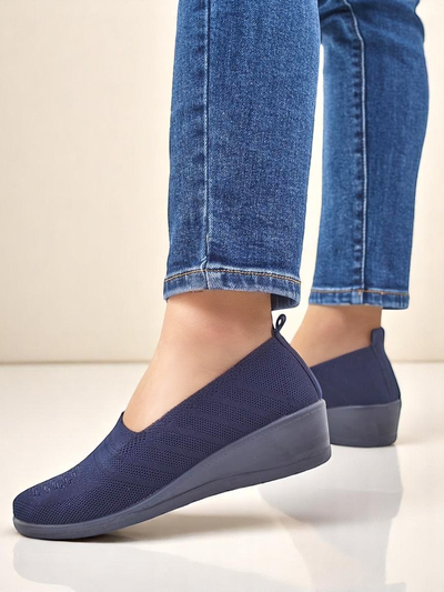 Royalfashion moterų loaferiai ant žemo wedges Epoles