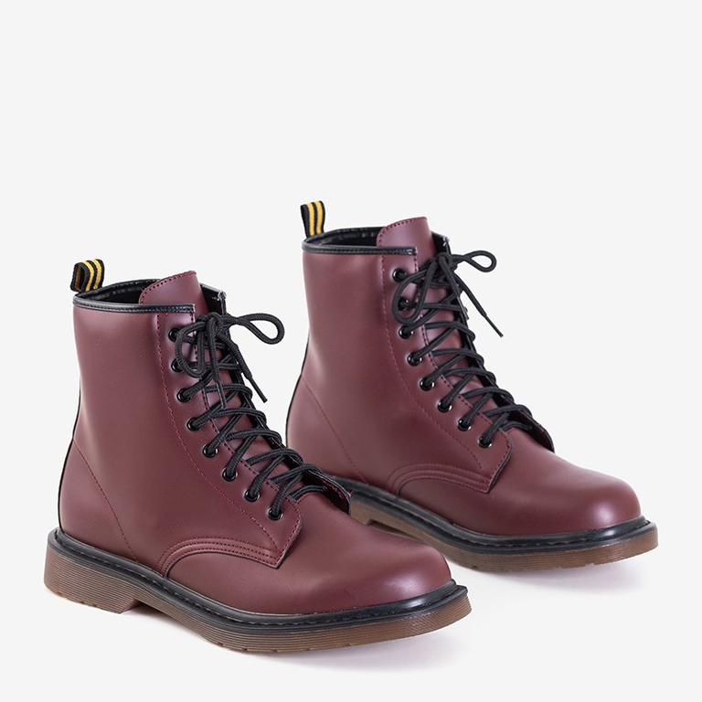 Kaštoninės spalvos vyriški auliniai batai su raišteliais Maksym - Avalynė