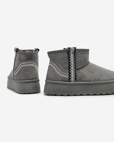 Royalfashion Женские короткие сапоги a'la snow boots с орнаментом Erititta