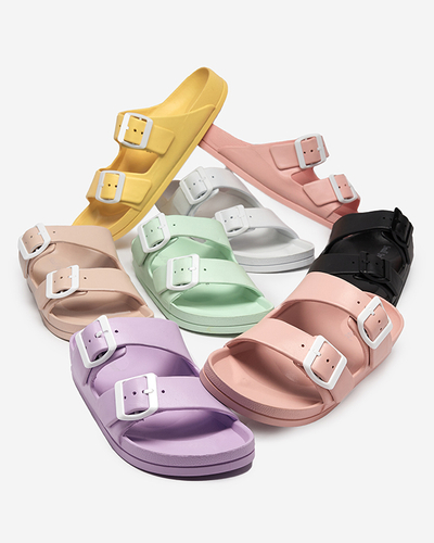 OUTLET Фиолетовые женские тапочки с пряжками Teliwo - Обувь