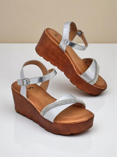 Royalfashion moteriškos pakulnės sandalai su cirkoniais ir blizgučiais Aurora Glow