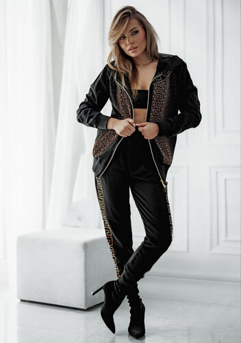 Royalfashion Женский комплект толстовки с цирконами