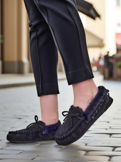 Женские мокасины Royalfashion с мехом Ahtikes