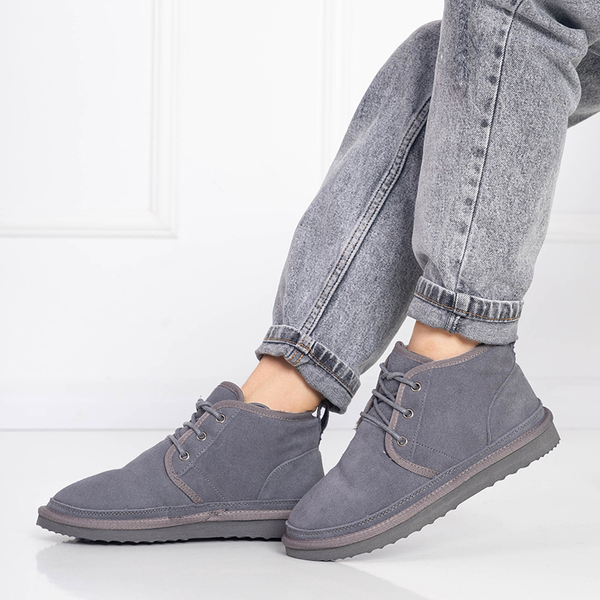 Серые женские утепленные ботинки Miusho