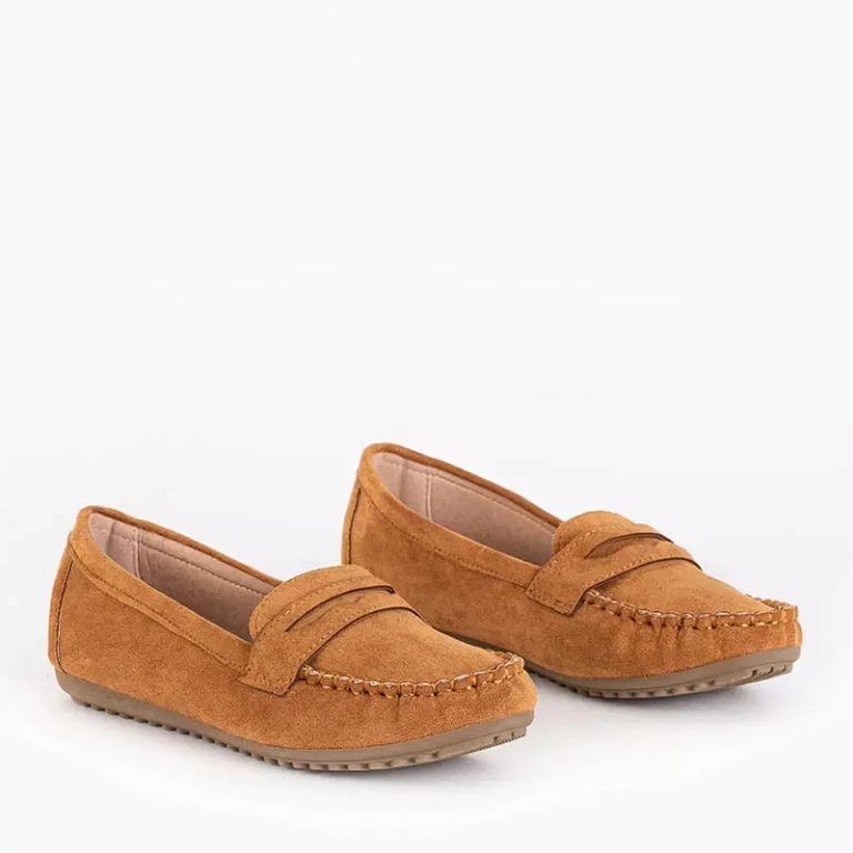 OUTLET Rudos spalvos moteriškos ekologiškos zomšos bateliai iš Teweri - Shoes