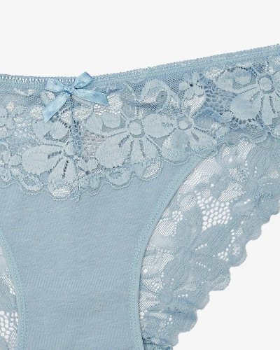 Женские трусики с кружевом синего цвета- Нижнее белье
