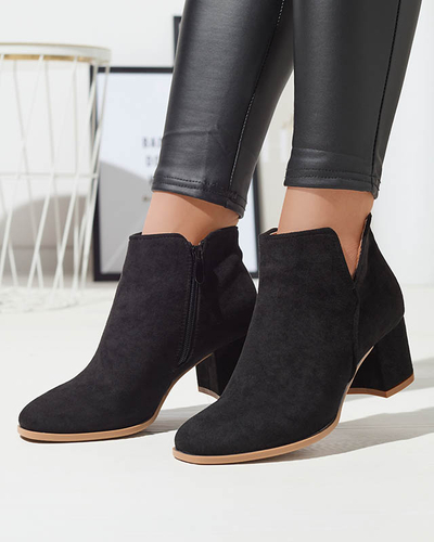 Женские сапоги из эко-замши черного цвета Frenas - Обувь