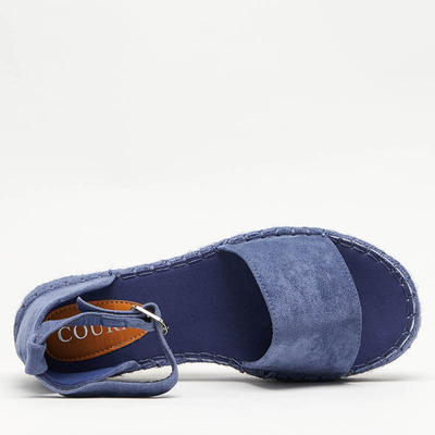 Голубые женские босоножки на платформе Sitra