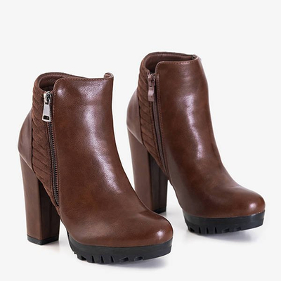 Коричневые женские сапоги с декоративной молнией Сантьяго - Обувь