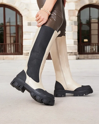 Royalfashion Бежевые женские полусапоги Blyss