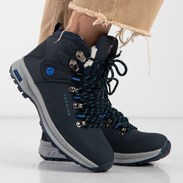 „Inesa“ tamsiai mėlyni moteriški sniego batai su izoliacija - batai
