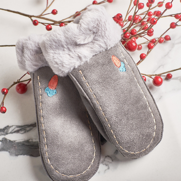 Jasnobrązowe damskie rękawiczki z pomponem - Rękawiczki