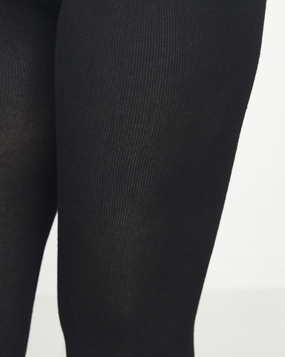 Juodos žieminės moteriškos pėdkelnės PLUS SIZE - apatinis trikotažas