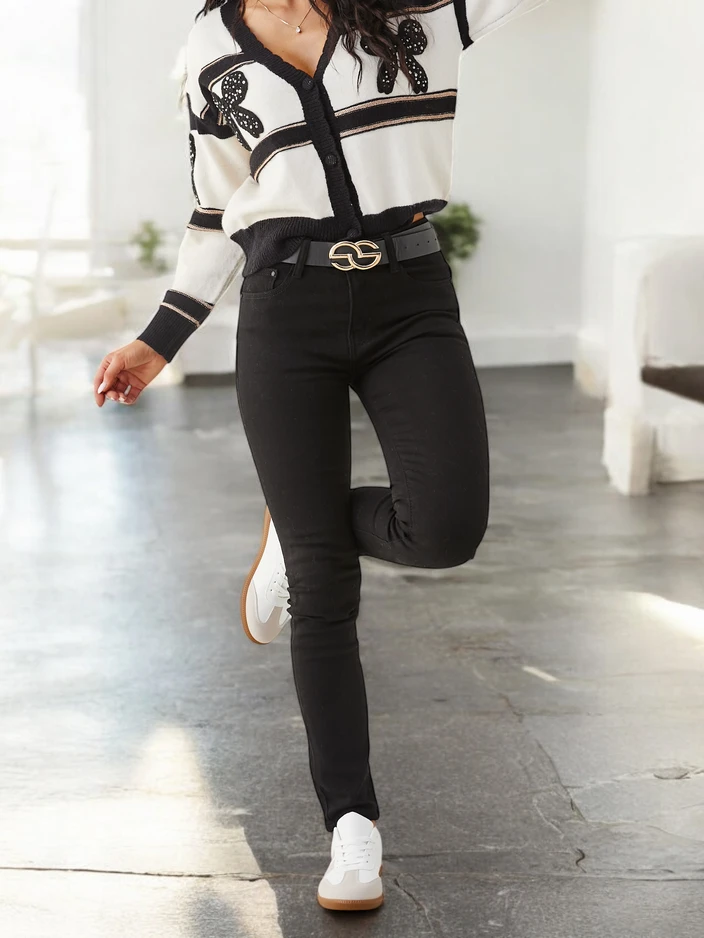 Джинсы прямого кроя для женщин Royalfashion из хлопковой ткани