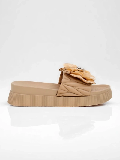 Royalfashion Platform Slides with Bow - Straight Up Dope